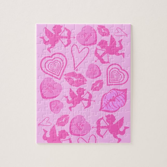 Rosa Valentines Mönster Pussel (Vertikal)