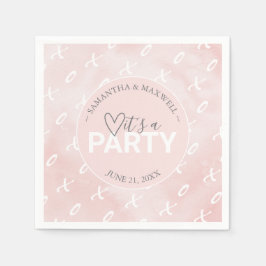  Rosa Valentines X och O's Théed Pappersservett