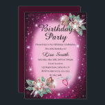 Rosa Valfri ålderdom Bling Blommigt Fågeldag Inbjudningar<br><div class="desc">En vacker fågel,  kvinnlig födelsedagsfest inbjudan,  med söt glitterblommor och hummingbird. Text kan ändras till vad som helst för att passa din händelse. Typsnitt,  typsnitt färg och text är helt anpassade! Papper form och typ kan anpassas efter din budget och smak!</div>