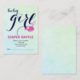 Rosa Valgurka, nedgång Raffle Flicka Shower Tilläggskort