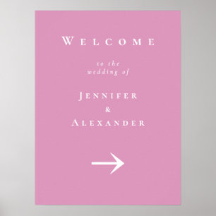 Rosa Välkommen till Bröllop-signalen Poster