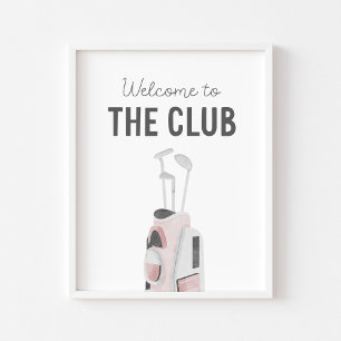 Rosa Välkommen till Klubben Golf Barnkammare Affis Poster