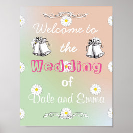 Rosa Välkommen till Poster Bröllop i (Lägg till Na