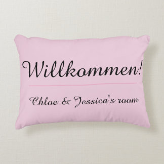 Rosa Välkommen Welcome College Dorm eller lägenhet Prydnadskudde