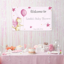 Rosa välkomstflicka Baby Shower Drakfest