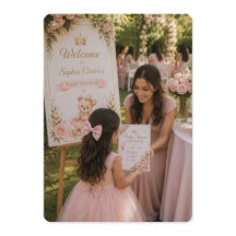 Rosa välkomstskylt för baby shower