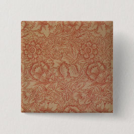 Rosa vallmo (av William Morris) (Vintage mönster) Knapp