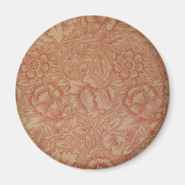 Rosa vallmo (av William Morris) (Vintage mönster) Magnet