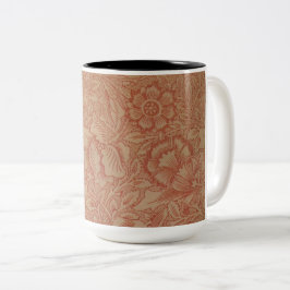 Rosa vallmo (av William Morris) (Vintage mönster) Två-Tonad Mugg