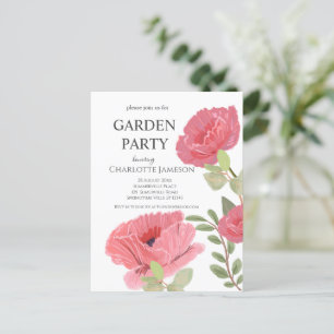 Rosa vallmosor Blomsterträdgårdsfest Bröllopsinbju Vykort