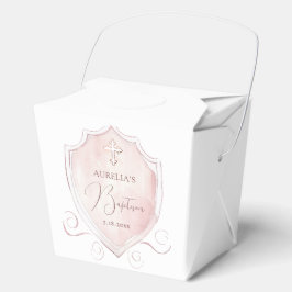 Rosa Vapensköld av vattenfärg Baptism Ta ut Presentaskar