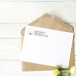 Rosa Vapensköld Coquette Monogram Studenten Returadress Etikett