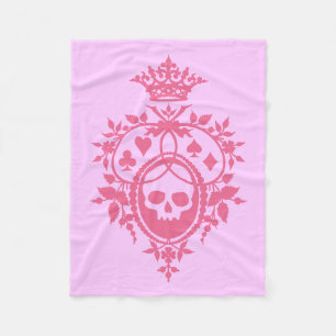 Rosa Vapensköld med Skull och Cardwear Blanket Fleecefilt