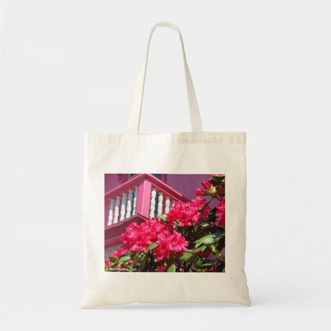 Rosa Vår Balcony - Martha's Vineyard Tote Bag Tygkasse (Framsidan)