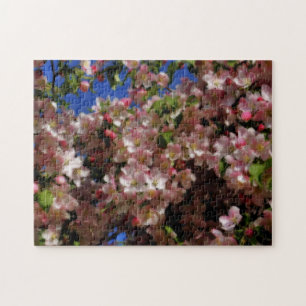 Rosa Vår Blommar Blå himmel Orton Effekt Pussel