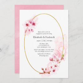 Rosa Vår Blommar Cherry Förlovningsfest Inbjudningar