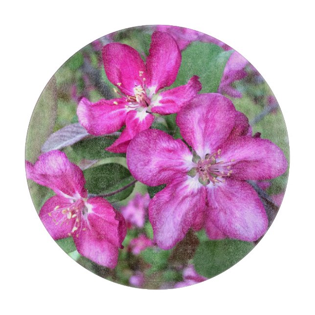 Rosa Vår Blommar Floder Round Clearing Board (Framsidan)