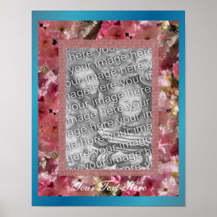 Rosa Vår Blommar Foto för blomma design i Ram Poster