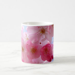 Rosa vår blommar kaffemugg