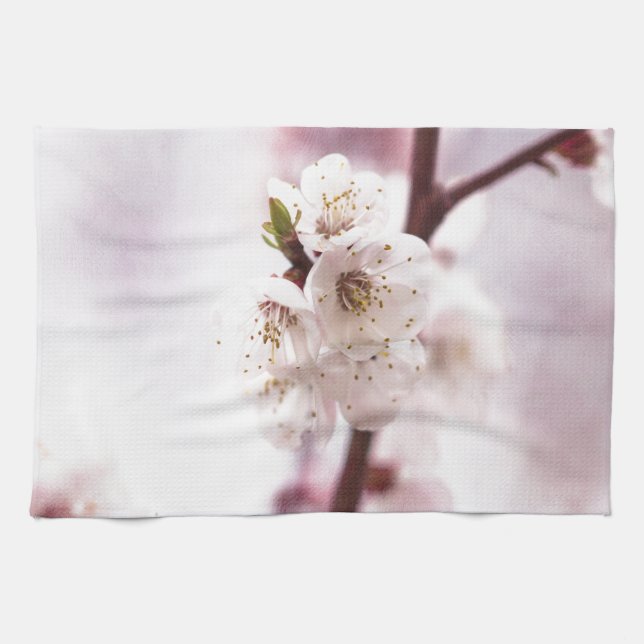 Rosa vår blommar kökshandduk (Horisontell)