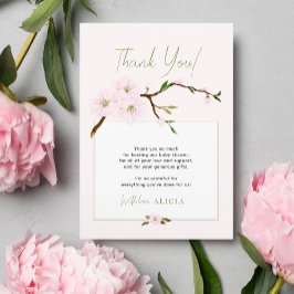 rosa vår blommigt-flickdusch för barn i tack kort