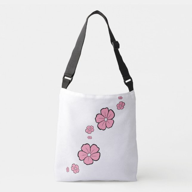 Rosa Vår blommor Kor Body Tote Bag Axelväska (Framsida)