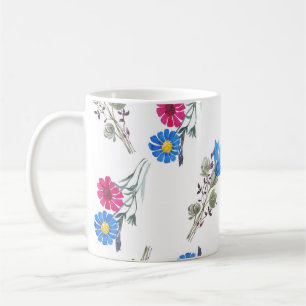 Rosa Vår blommor Watercolor Botanical Kaffemugg