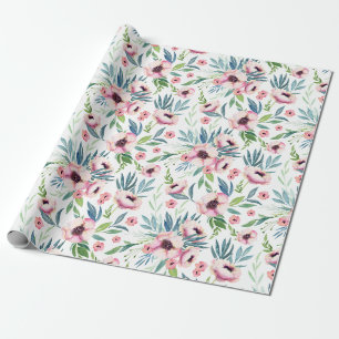 Rosa vår blomster mönster presentpapper