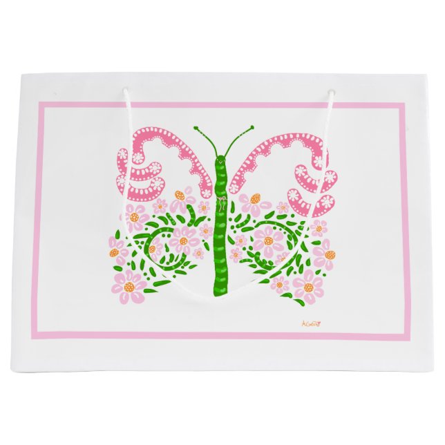 Rosa Vår Butterfly Gift Bag (Framsidan)