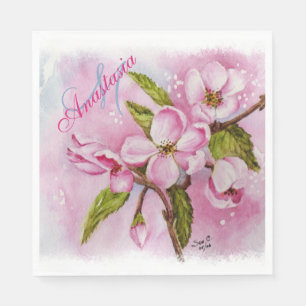 ROSA VÅR FLING PARTY MONOGRAM PAPPERSSERVETT