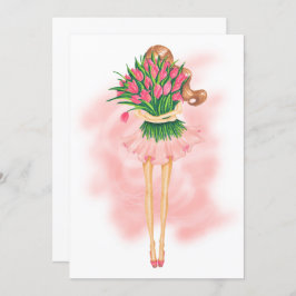 Rosa Vår Födelsedagsfest inbjudan