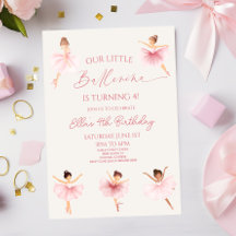 Rosa Vår lilla Ballerina Ballet-Födelsedagsfest