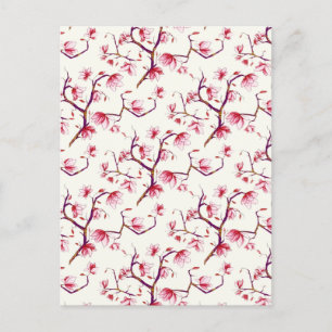 Rosa Vår Rustic Bohemian Blommigt Helg Vykort
