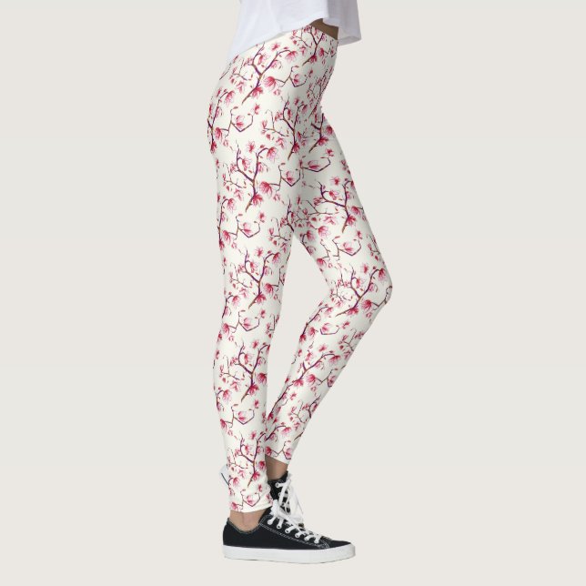  Rosa Vår Rustic Bohemian Blommigt Leggings (Höger)