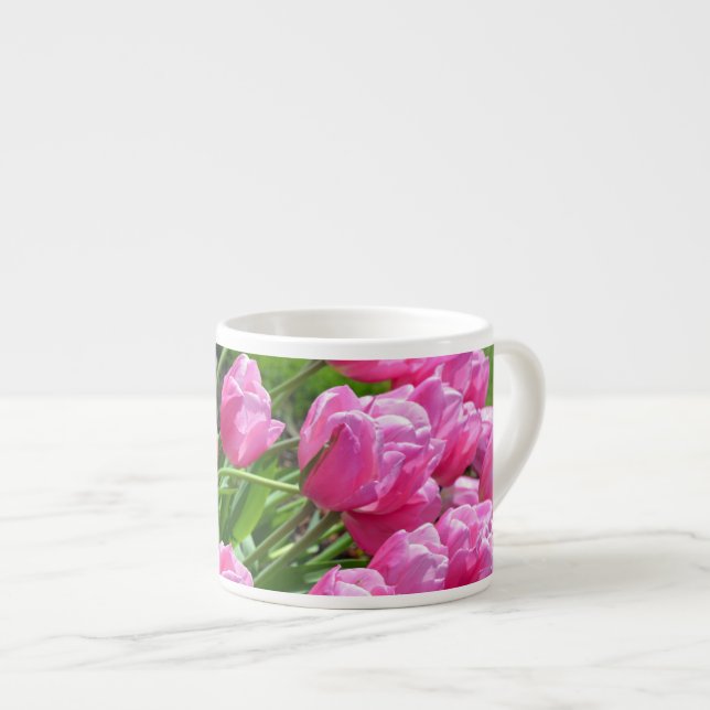 Rosa vår tulpaner espresso mugg espressomugg (Framsida höger)