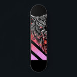 Rosa Varg Head  Mini Skateboard Bräda 18,5 Cm<br><div class="desc">Den här designen kan vara personlig genom att välja anpassningsalternativet för att lägga till text eller göra andra ändringar. Om den här produkten har möjlighet att överföra designen till en annan artikel ska du vid behov justera designen så att den passar. Kontakta mig på colorflowcreations@gmail.com om du vill ha den...</div>