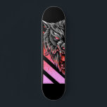 Rosa Varg Head  Mini Skateboard Bräda 18,5 Cm<br><div class="desc">Den här designen kan vara personlig genom att välja anpassningsalternativet för att lägga till text eller göra andra ändringar. Om den här produkten har möjlighet att överföra designen till en annan artikel ska du vid behov justera designen så att den passar. Kontakta mig på colorflowcreations@gmail.com om du vill ha den...</div>
