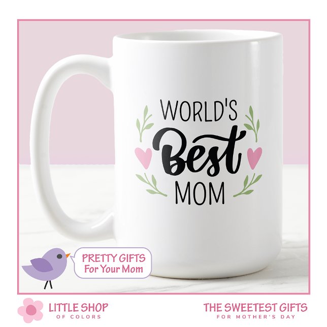 Rosa Världens bästa Mamma-Mor Kaffemugg (Skapare uppladdad)