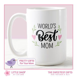 Rosa världens bästa mamma mors dag kaffemugg