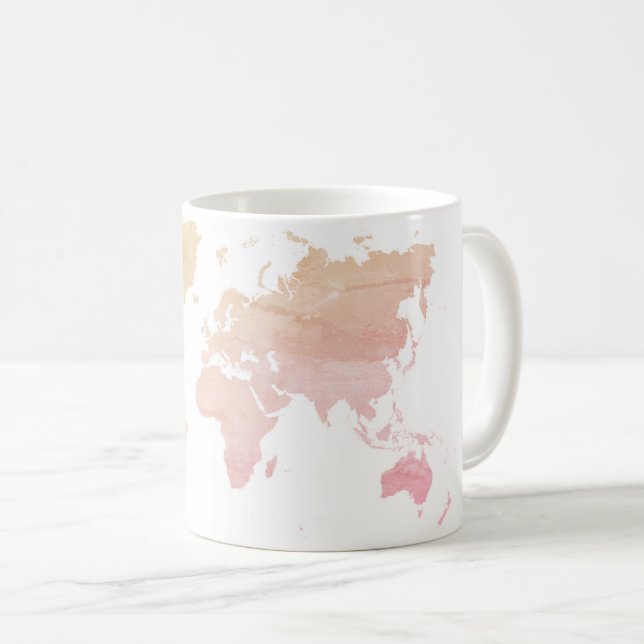 Rosa världskarta | kaffemugg (Framsida höger)