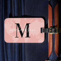 Rosa världskartsskriptmonogram