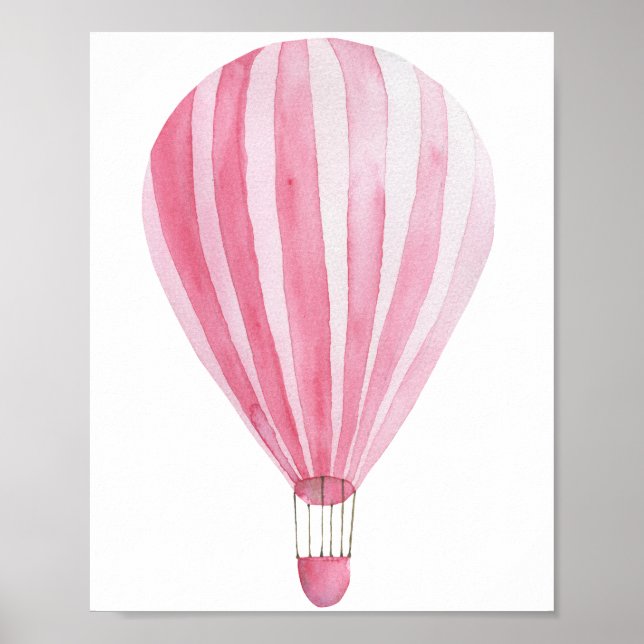 Rosa varmluftsballong - aerostat poster (Framsidan)