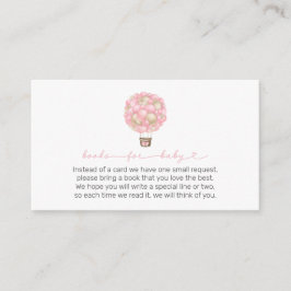 Rosa varmluftsballong Baby Shower-böcker för bebis Tilläggskort