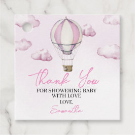Rosa varmluftsballong Baby Shower Fyrkantiga Förmå Gåvor Etiketter
