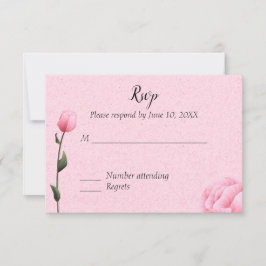 Rosa vårrosblommig bröllopsinbjudan RSVP OSA Kort