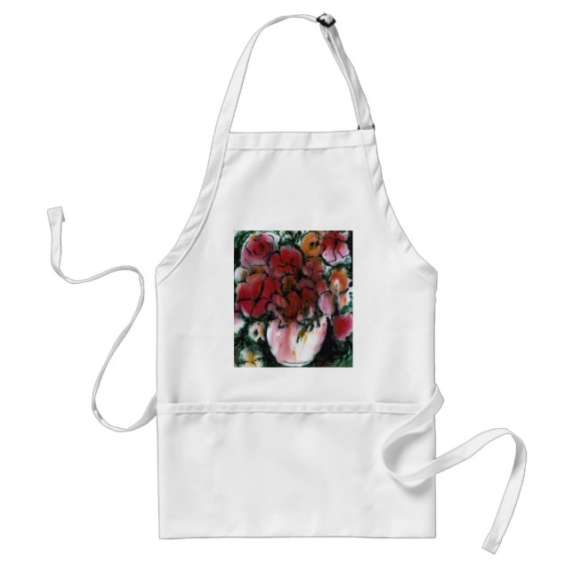 rosa Vas Blommigt Apron Förkläde (Framsidan)