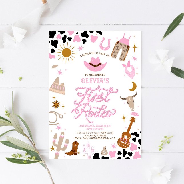 Rosa västern Första Rodeo Inbjudan (Skapare uppladdad)