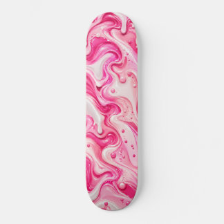 Rosa vätskesvirrlande skateboard – Glansig Abstrak