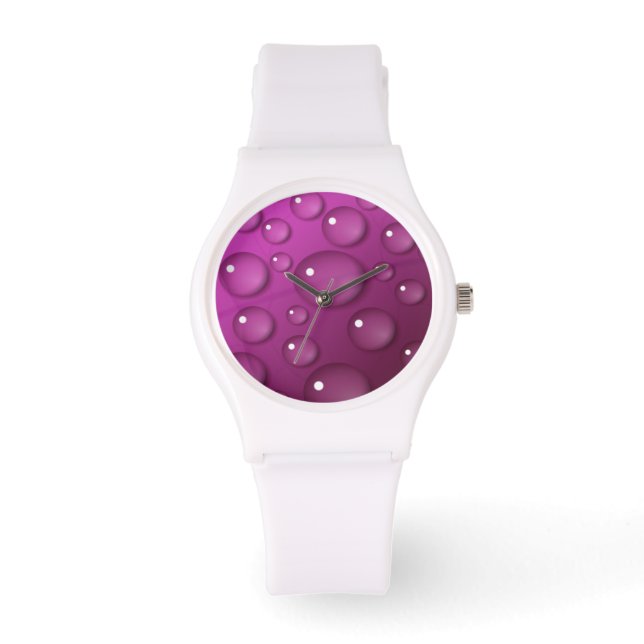 Rosa Vatten Drop Background Armbandsur (Framsida)