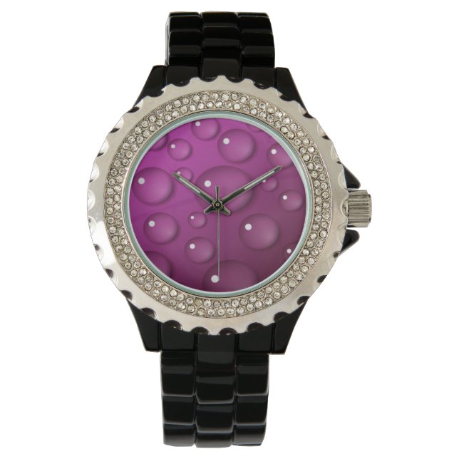 Rosa Vatten Drop Background Armbandsur (Framsida)